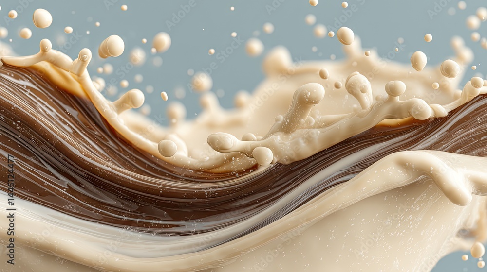 Aufkleber artistic splash of chocolate and cream creating a delicious and dynamic swirl.