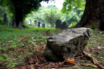 Obraz premium Stone in Cemetery