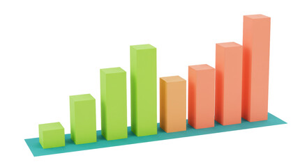 Isolated Rising Bar Graph