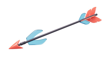 Isolated Arrow with Feathers