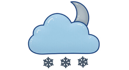 Isolated Cloud with Moon and Snow