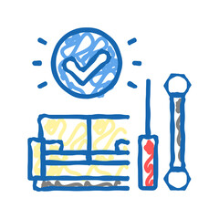 disassembly and assembly of sofa icon doodle illustration