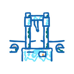 industrial cutting equipment icon doodle illustration
