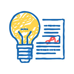 idea on paper list icon doodle illustration