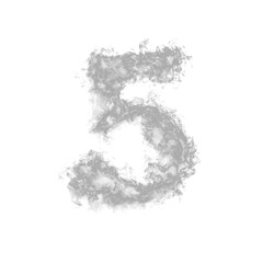 Curling Smoke Number 5 Overlay - Elegant Smoke Text Effect for Mystical Designs. Perfect for Dark, Gothic and Fantasy Projects. High Quality Transparent PNG for Digital Art.