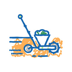 gardening machine icon doodle illustration