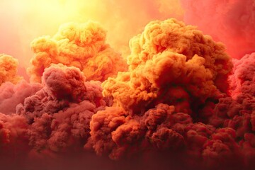 Fiery orange and red smoke clouds