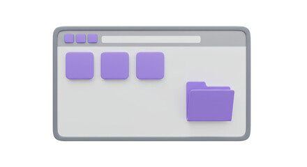 Isolated Web Browser Window with Folder