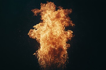 Fiery explosion against a dark backdrop
