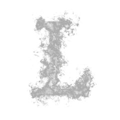 Obraz premium Curling Smoke Letter L Overlay - Elegant Smoke Text Effect for Mystical Designs. Perfect for Dark, Gothic and Fantasy Projects. High Quality Transparent PNG for Digital Art.