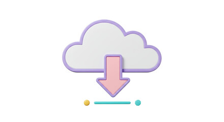 Isolated Cloud Downloading Icon