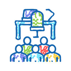 workspace colleagues icon doodle illustration