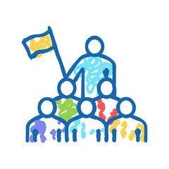 employees leadership icon doodle illustration
