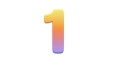 Isolated Number One in Gradient Colors