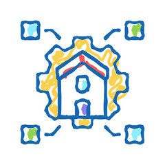 house working mortgage icon doodle illustration