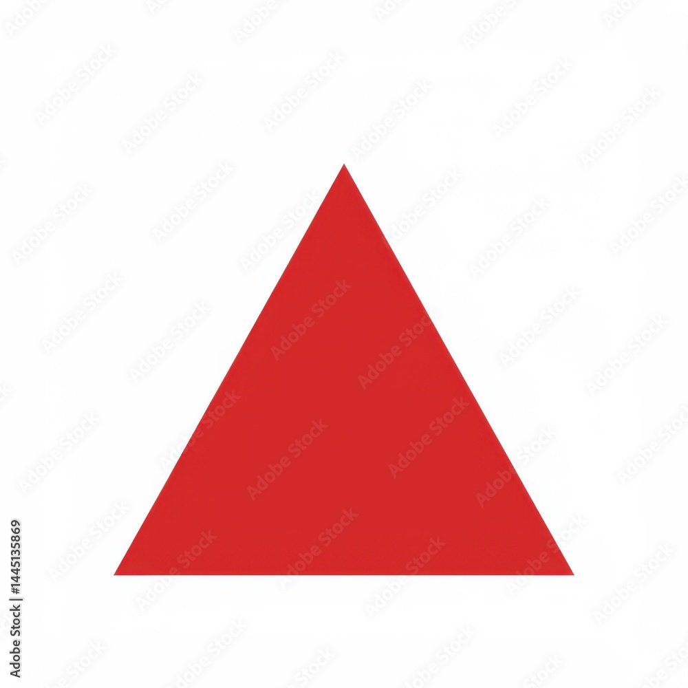 Leinwandbilder A simple image displaying a solid red triangle shape centered on a plain white background space here