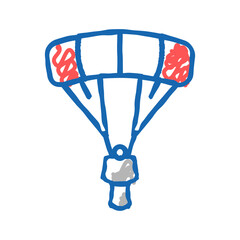 flying parachutist icon doodle illustration