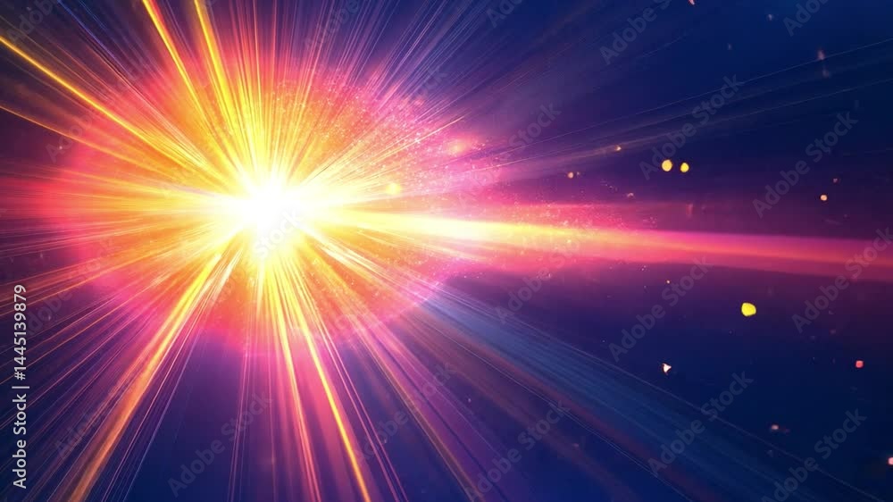 Aufkleber vibrant cosmic explosion of light dynamic display of bright colors and energy rays creating abstract