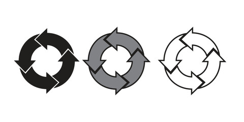 set of recycling icons. Editable fill colorful recycle logo symbol. vector illustration. Waste recycling innovation. Reuse, ecofriendly environment and save the planet