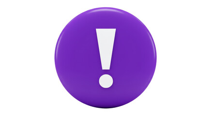 Isolated Purple Exclamation Mark Button