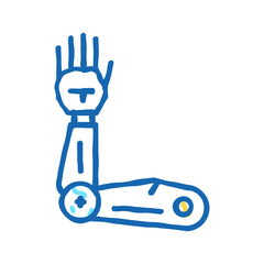 robotic arm icon doodle illustration