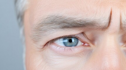 Close-up of a man's eye and forehead