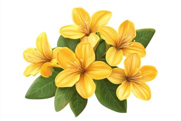 Fototapeta premium Illustration of bright yellow flowers