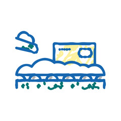 wood chips add on conveyor icon doodle illustration