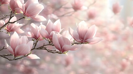 Close-Up Shot of Beautiful Realistic Flowers with a Tree Branch