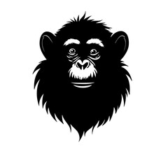 outline of monkey vector on white background