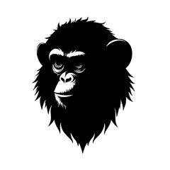 outline of monkey vector on white background