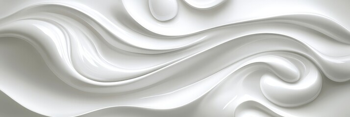 Obraz premium Abstract Minimalist White Seamless Pattern Wave Texture Background, Monochromatic Elegant Design