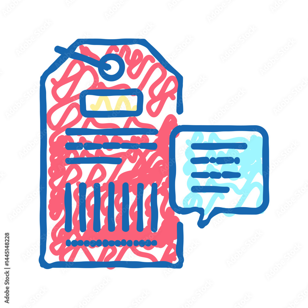 Poster qr code on label color icon vector isolated illustration
