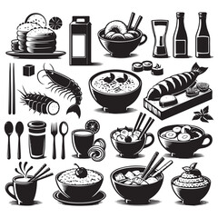 Restaurant food vector silhouette illustration