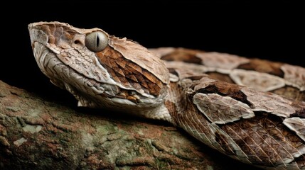 Fototapeta premium Fer-de-lance: Close-Up of a Venomous Snake