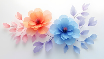 Fototapeta premium bouquet of flowers on white background