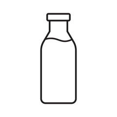 Bottle line icon. Milk bottle line icon. Milk jar icon.