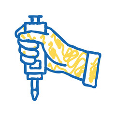 hand holding chemical tool color icon vector isolated illustration