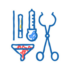 funel tongs dropper tools color icon vector isolated illustration