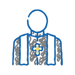 priest pastor color icon vector isolated illustration