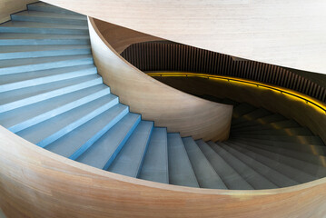 Curved Modern Wooden Spiral Staircase