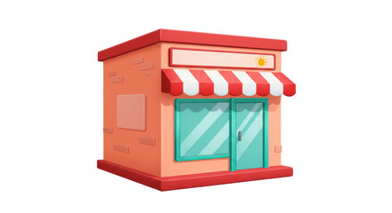 Isolated Cartoon Shop Building