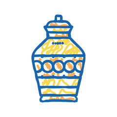 funeral urn color icon vector isolated illustration
