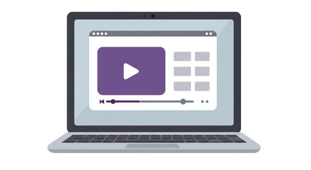 Isolated Laptop with Video Player Interface