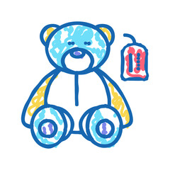 craft toy bear color icon vector isolated illustration
