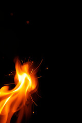 Fiery Explosion in the Dark
