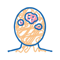seborrhoeic dermatitis skin disease icon doodle illustration