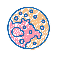 atopic dermatitis skin disease icon doodle illustration