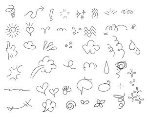 Set of hand drawn emotion comic symbol 