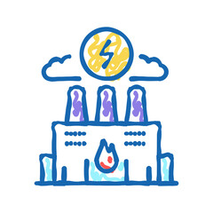 energy factory color icon vector flat illustration